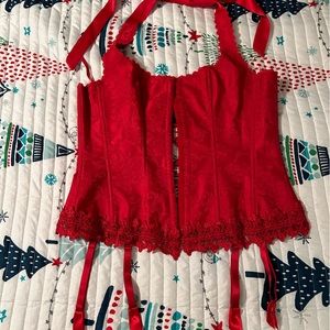 Red halter Corset